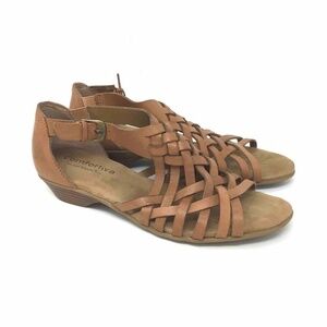 Comfortiva Pillowtop Rita Sandals Brown Leather 7